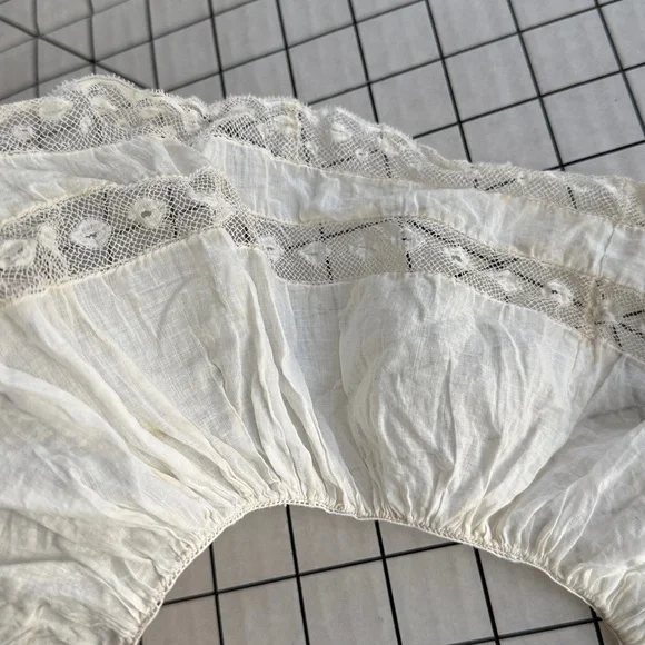 Antique Lace Collar & Trim Lot Victorian Edwardian Filet Lace Heirloom Sewing - Picture 10 of 12